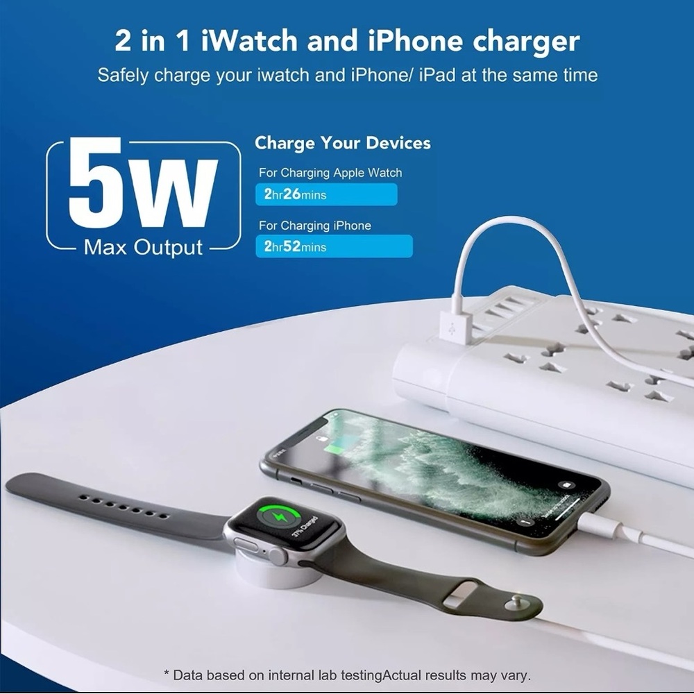 2 in 1 Wireless Magnetic Charging for iPhone 14/13/12 Apple Watch SE/6/5/4/3/2/1 - Picture 3 of 6